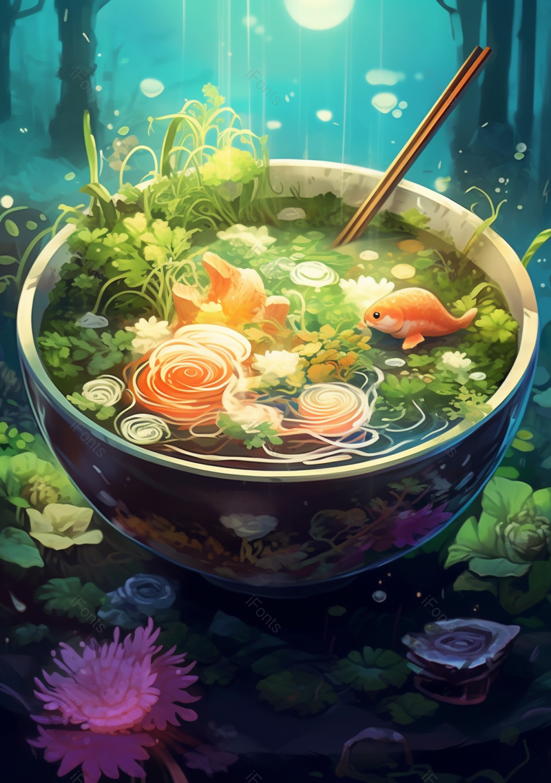 绿色抽象碗里面条筷子美食美味,插画/手绘图,插画/手绘图库,插画/手绘图下载,插画/手绘